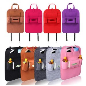 Car Storage Bag Universal Back Seat Organizer Box Felt Covers Backseat Holder Multi-Pockets Container Stowing Tidying Styling