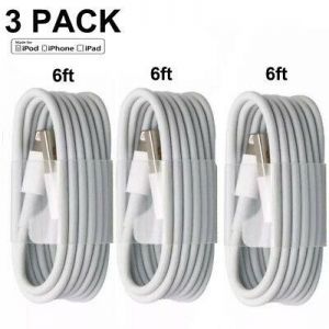 3-PACK 6FT USB Data Charger Cables Cords For Apple iPhone 5 S 6 7 8 X Plus