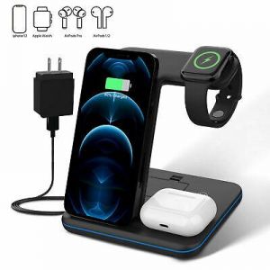 3 IN 1 Qi Wireless Charger Charging Dock Stand For Apple Watch Air Pods iPhone