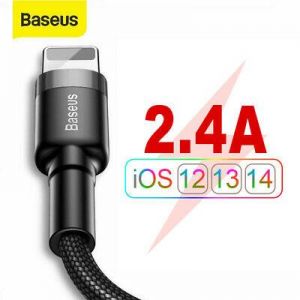 Baseus 2.4A Braided Fast Charger Data Sync Cable For iPhone 13 12 11 XS X 8 iPad