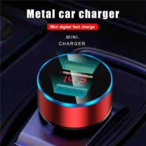 Dual USB In Car Charger Adapter With Voltage LED Display Quick Charge 5V 3.1A