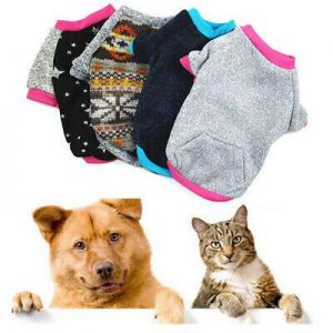 Pet Cat Small Dog Sweater T shirt Hoodies Knitwear Jacket Dog Clothes Costume US