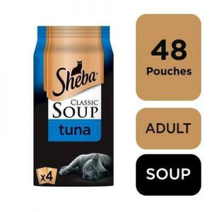 48 x 40g Sheba Classics Soup Wet Cat Food Pouches with Tuna Fillets