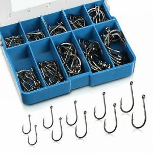 take it easy pets 100pcs High Carbon Steel Fishing Hooks Sharpened Fishing Hook With Box 3#-12#
