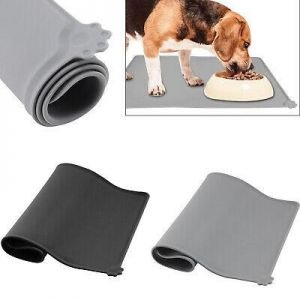 Cat Bowl Mat Dog Pet Feeding Water Food Dish Tray Wipe Clean Floor Placemat UK