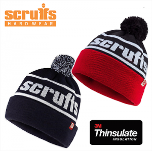 SCRUFFS MENS VINTAGE BOBBLE BEANIE HAT WARM WORK WINTER KNITTED WOOLY THERMAL