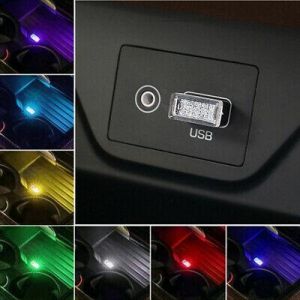 take it easy cars 1Pcs USB LED Car Interior Lamp Neon Atmosphere Ambient Light Bulb Accessories