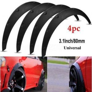 4pc Universal Flexible Car Body Wheel Fender Flares Extra Wide Arches 3.1" (80mm