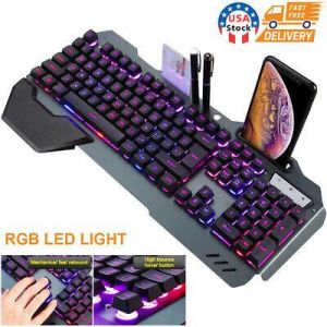 USA RGB LED Backlight Gaming Keyboard Combo Mechanical For Computer Desktop