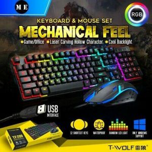 take it easy Gaming Computer Desktop Gaming Keyboard and Mouse Mechanical Feel Led Light RGB Backlit