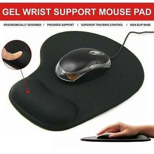 Black Mouse Mat Anti Slip Gaming Desk Pad Gel Wrist Support PC Laptop UK