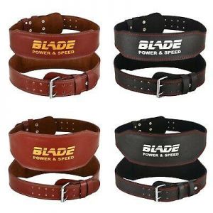 Blade 4" 6" Gym Weight Lifting Belt Leather Training Fitness Power Back Support