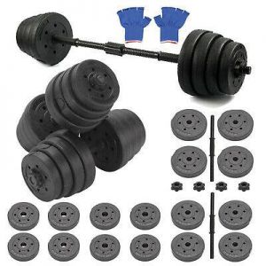 Fitness 30kg Dumbbell/Barbell Weight Set Pair of Hand Weights Gym Workout